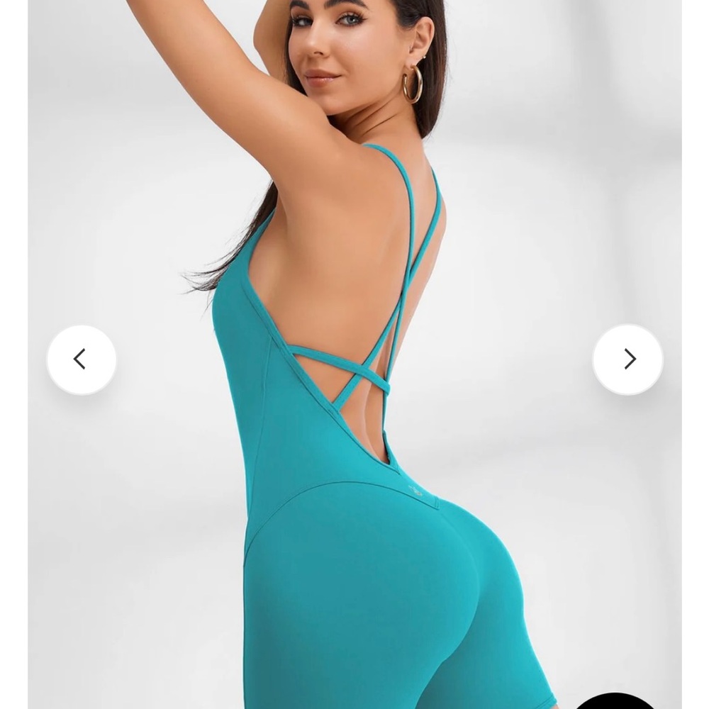 Teal Strappy Back Jumpsuit